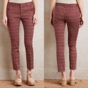 Anthropologie Cartonnier Charlie Trousers Pants Red/Burgundy 6 M